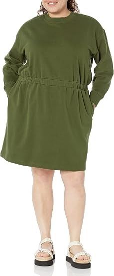 Green Long Sleeve Casual Dress image 5